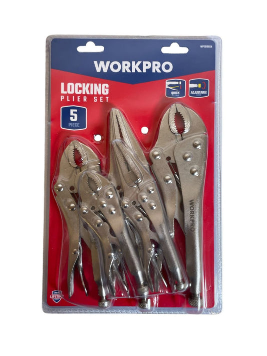 Juego de Pinzas de Presión WorkPro – 5 Piezas