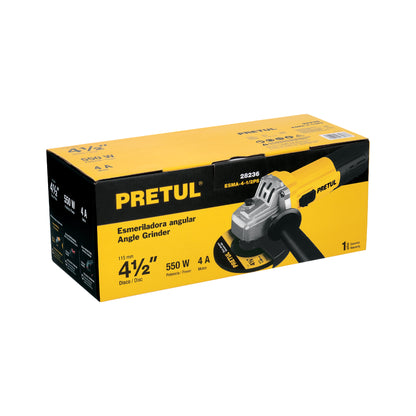 Esmeriladora Angular 4-1/2” PRETUL, 550W