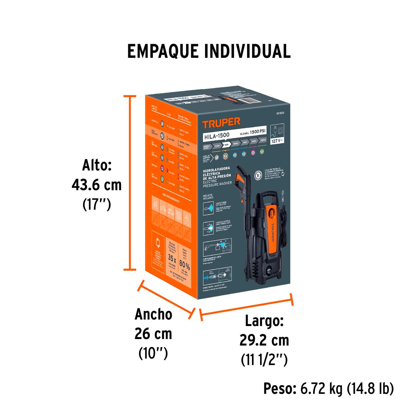 Hidrolavadora Eléctrica TRUPER 1500 PSI