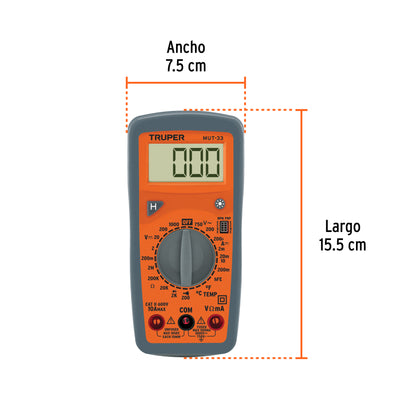 Multímetro Digital Truper MUT-33