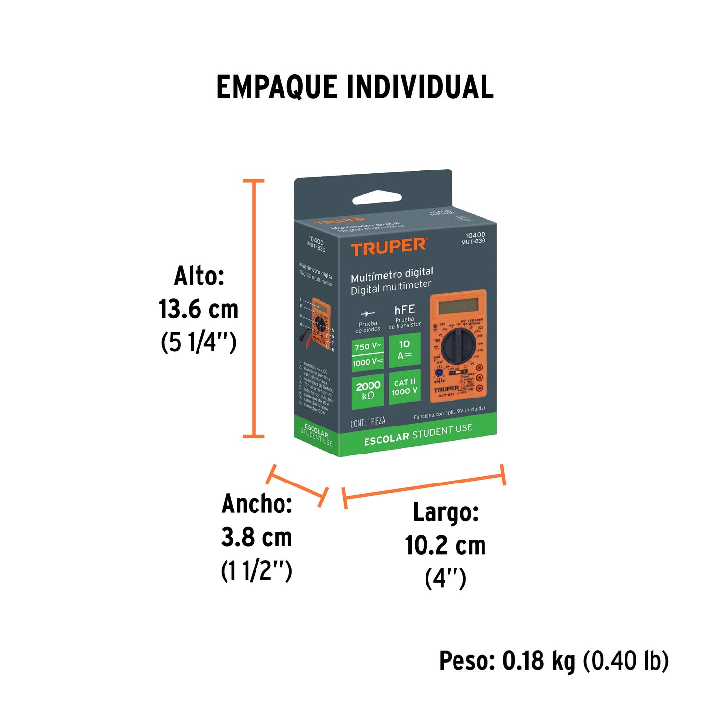 Multímetro Digital Truper MUT-830