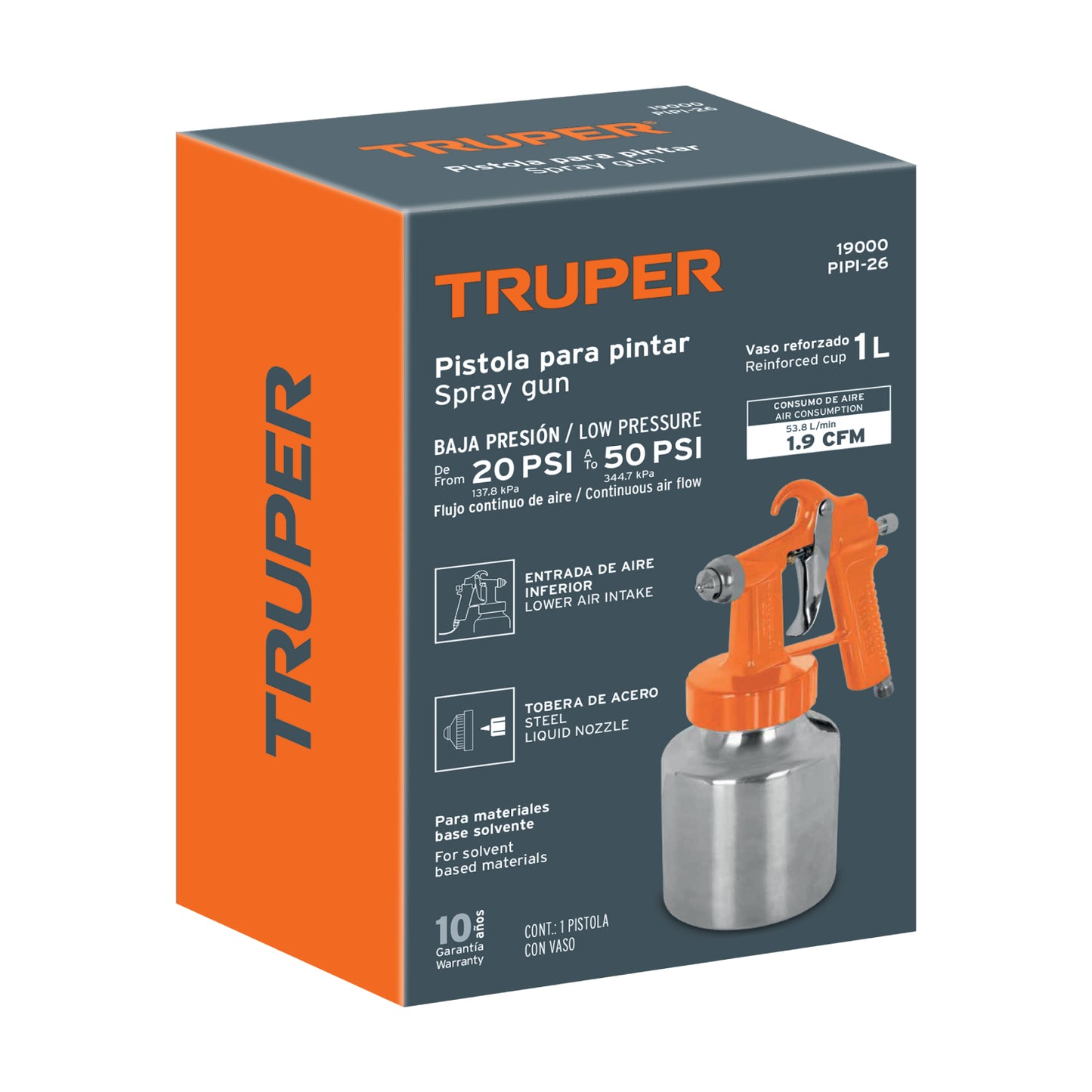 Pistola para pintar Truper PIPI-26