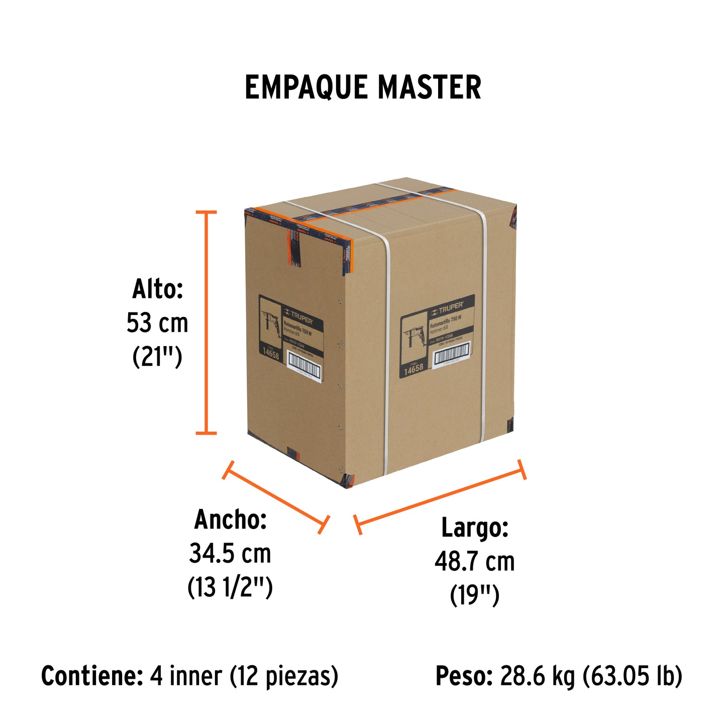 Rotomartillo TRUPER PRO 1/2” 750W