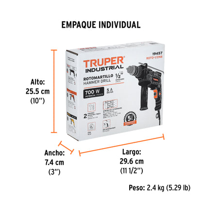 Rotomartillo TRUPER INDUSTRIAL 1/2” 700W