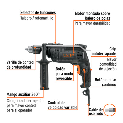 Rotomartillo TRUPER INDUSTRIAL 1/2” 700W