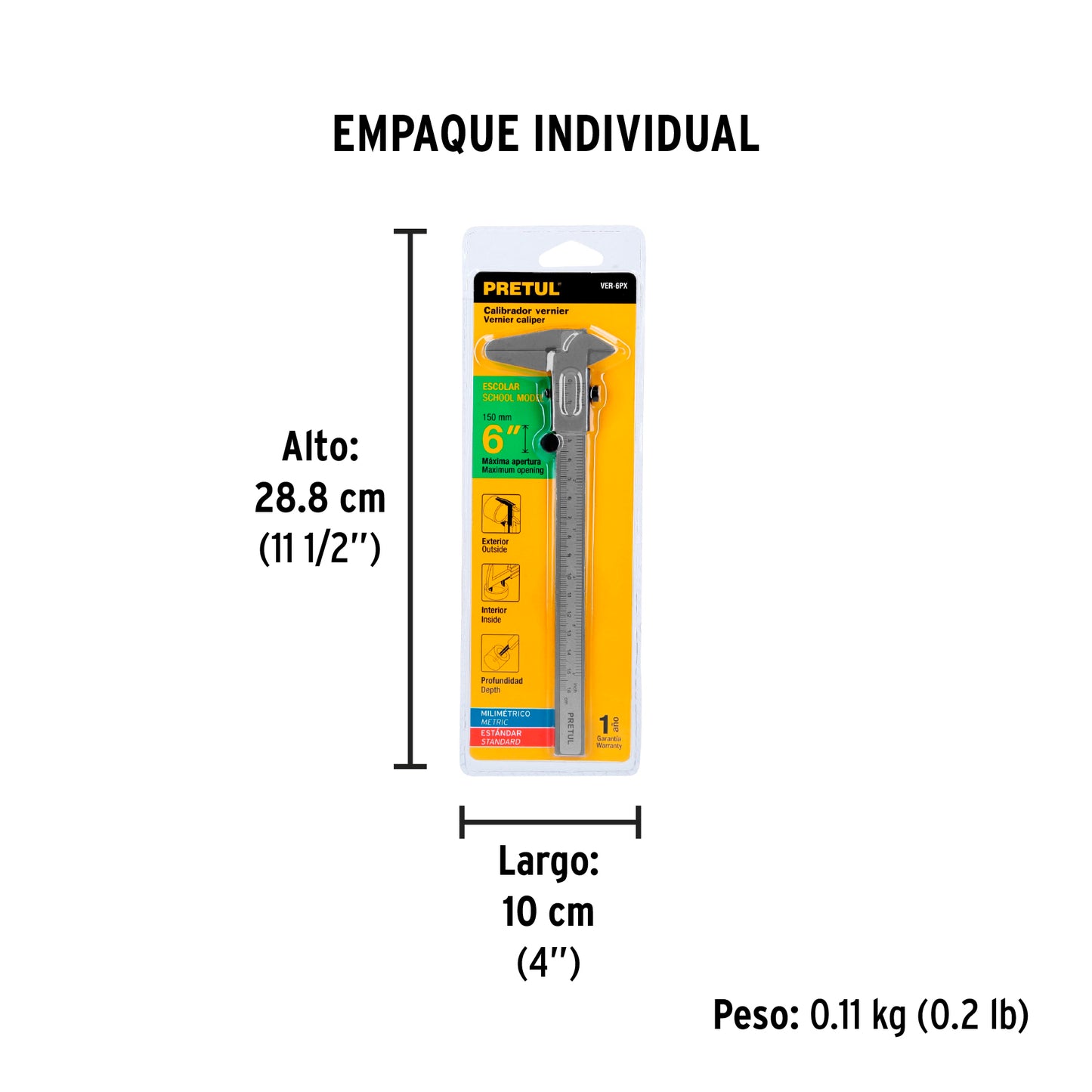 Calibrador Vernier Pretul VER-6PX